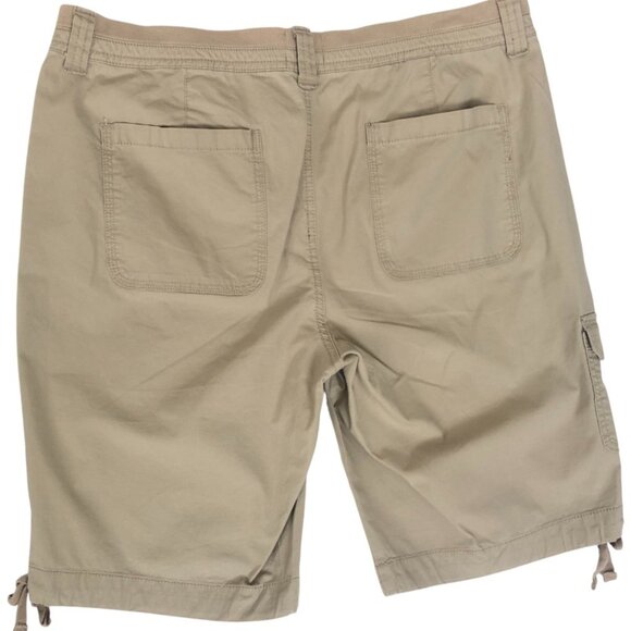 St. Johns Bay Cargo Beige Women's Beige Cargo Shorts Front Zipper Size 12 - Picture 2 of 8